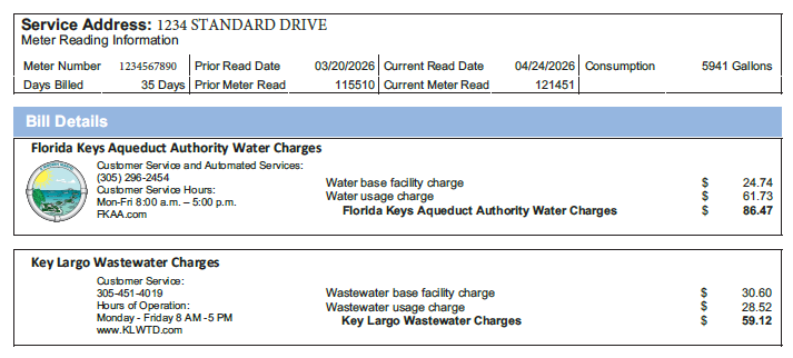 this is a copy of a FKAA water bill